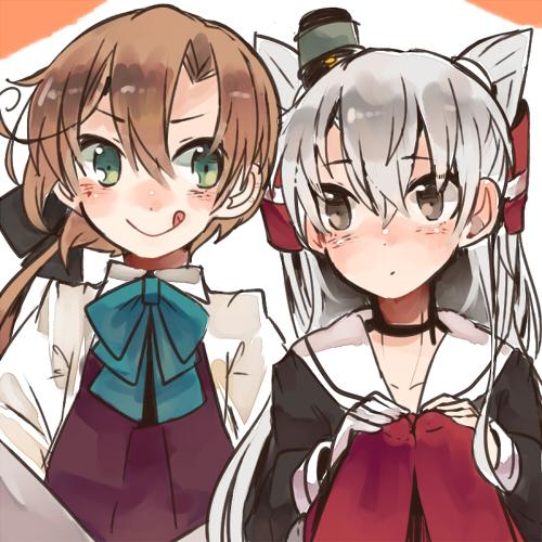 amatsukaze and akigumo (kantai collection) drawn by itomugi-kun