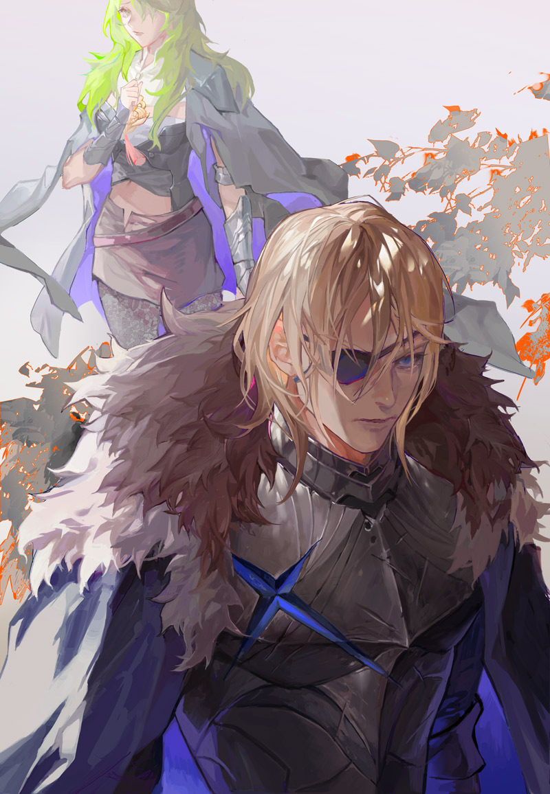 dimitri alexandre blaiddyd and female byleth (fire emblem and 1 more) drawn by minty0
