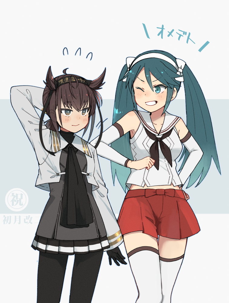 hatsuzuki, isuzu, isuzu kai ni, and hatsuzuki kai ni (kantai collection) drawn by annin_musou
