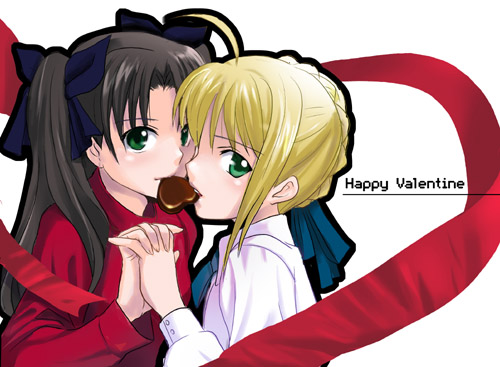 artoria pendragon, saber, and tohsaka rin (fate and 1 more) drawn by inue_shinsuke