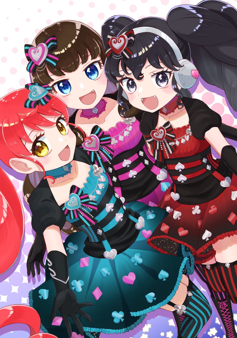 kurosu aroma, shiratama mikan, and gaaruru (pretty series and 1 more) drawn by jinno_(jin_c_kkry)