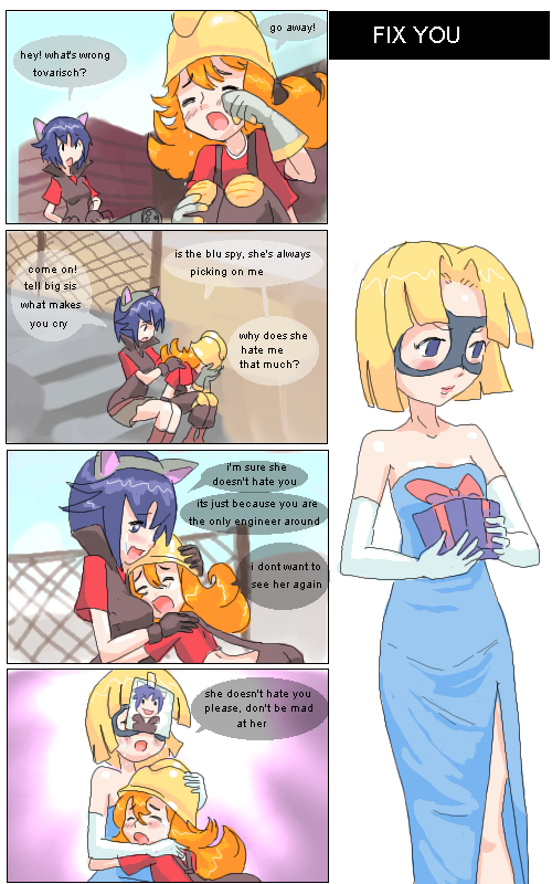 engineer, heavy, spy, red engineer, red heavy, and 1 more (team fortress 2 and 1 more) drawn by captain_(drawfag)