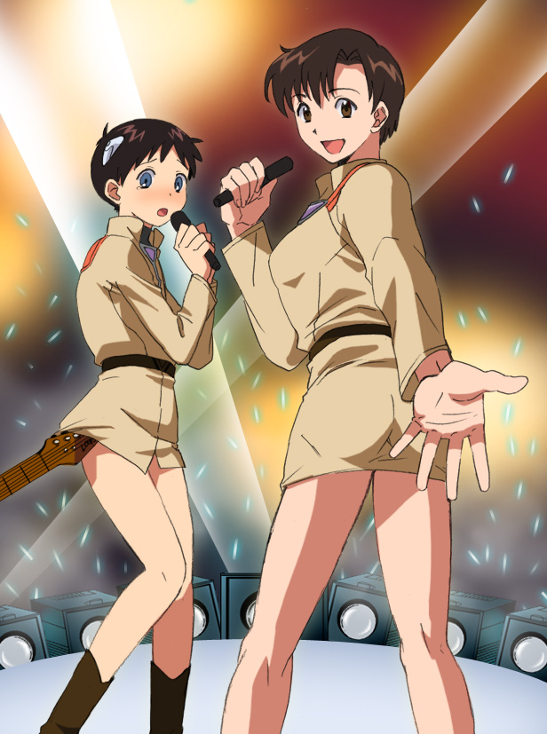 ikari shinji and ibuki maya (neon genesis evangelion) drawn by ayanashi_kunio