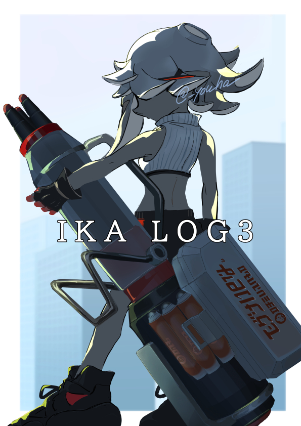 octoling player character and octoling girl (splatoon and 1 more) drawn by you_ha