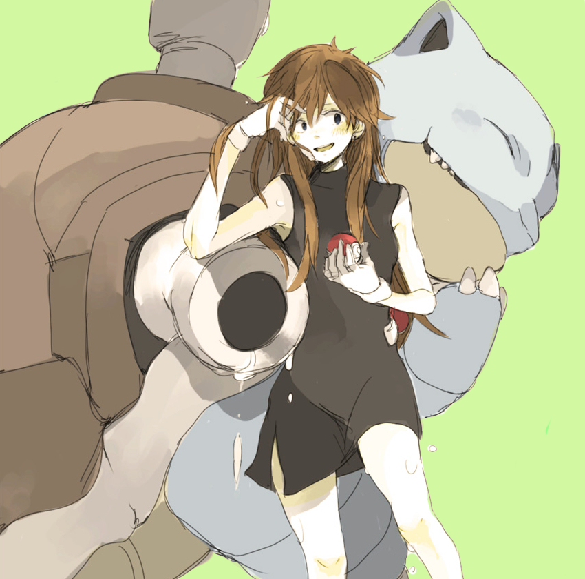 green and blastoise (pokemon and 1 more) drawn by tsu_da
