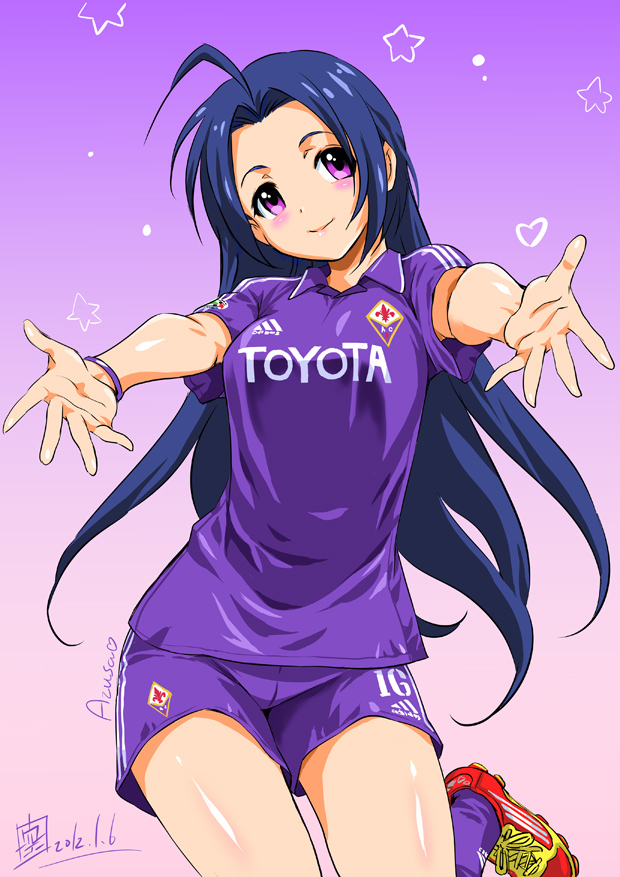 miura azusa and mattia cassani (idolmaster and 1 more) drawn by blush_scarlet and inoue_sora