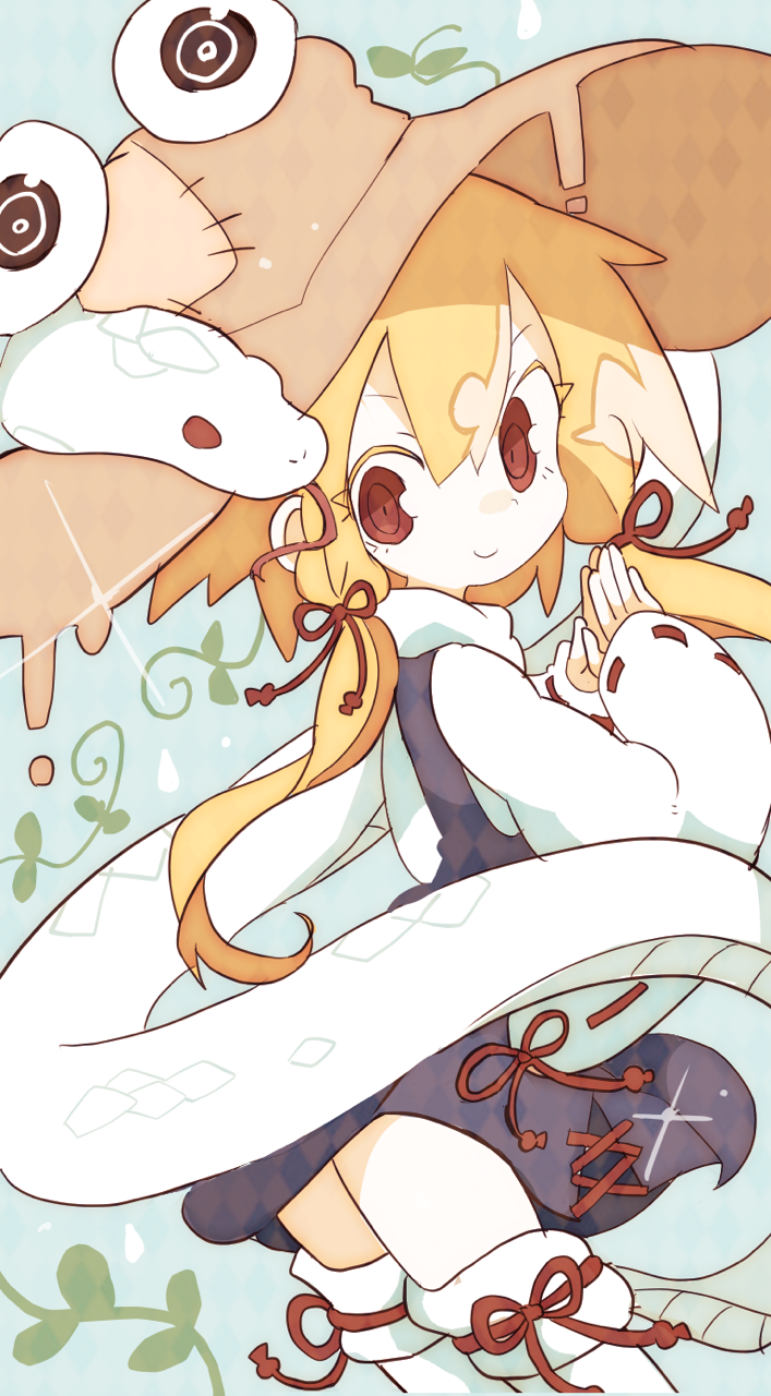 moriya suwako and mishaguji (touhou) drawn by aida_(aidia)