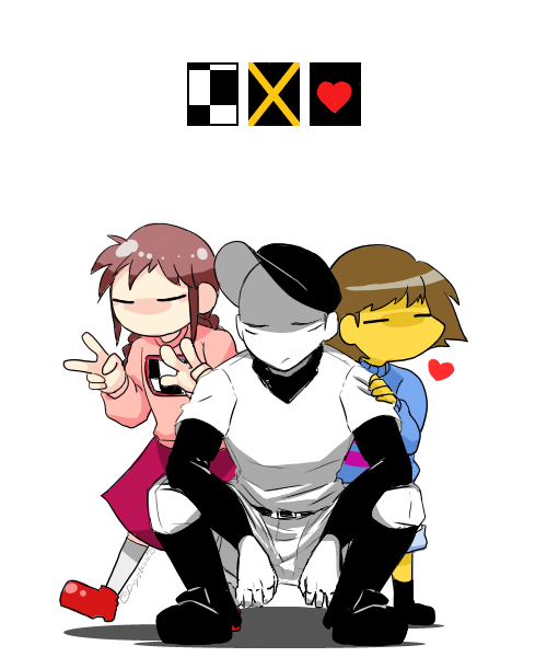 frisk, madotsuki, and the batter (undertale and 2 more)