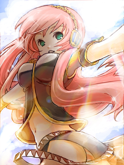 megurine luka (vocaloid and 1 more) drawn by tadae