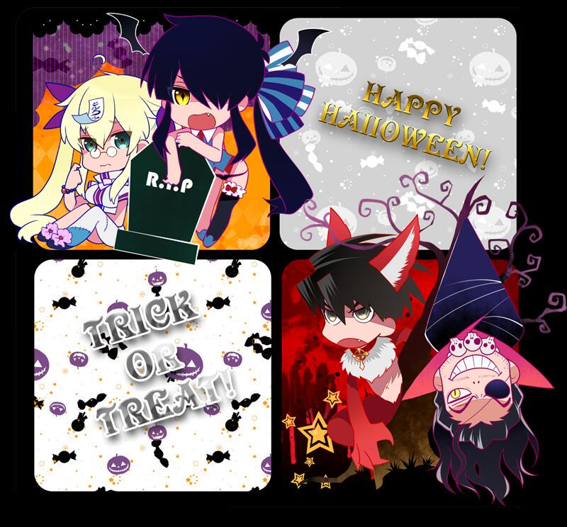 nasu no yoichi, shimazu toyohisa, oda nobunaga, and olmine (drifters) drawn by fujiwara_riyu