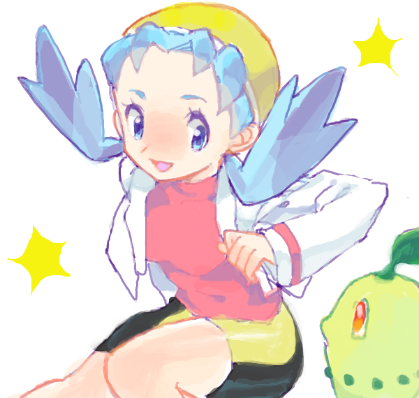 kris and chikorita (pokemon and 1 more) drawn by mimizubare