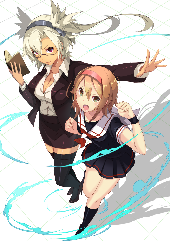 musashi and shiratsuyu (kantai collection) drawn by sakuhiko