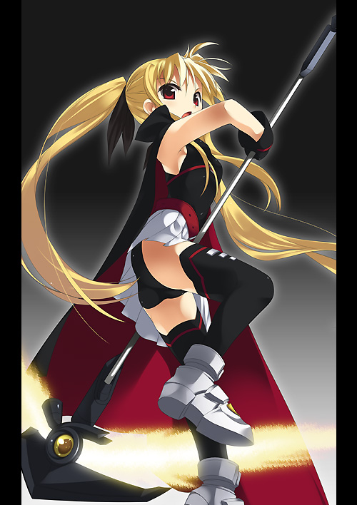 fate testarossa and bardiche (lyrical nanoha and 2 more) drawn by mizuki_makoto