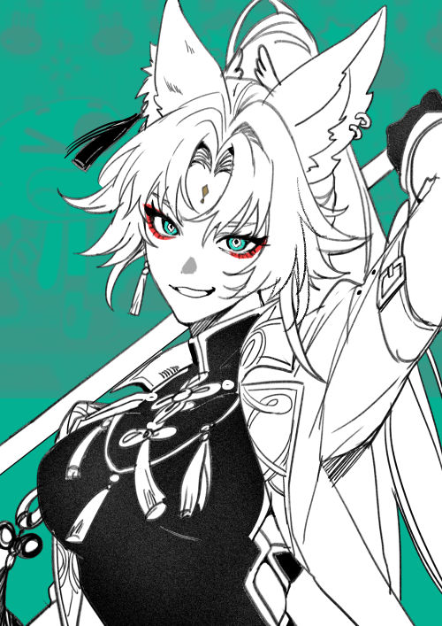 feixiao (honkai and 1 more) drawn by onegingek