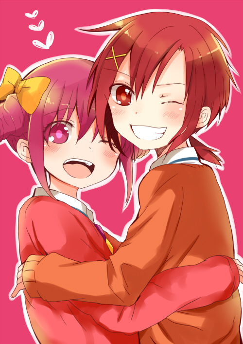 hino akane and hoshizora miyuki (precure and 1 more) drawn by hagino_makoto