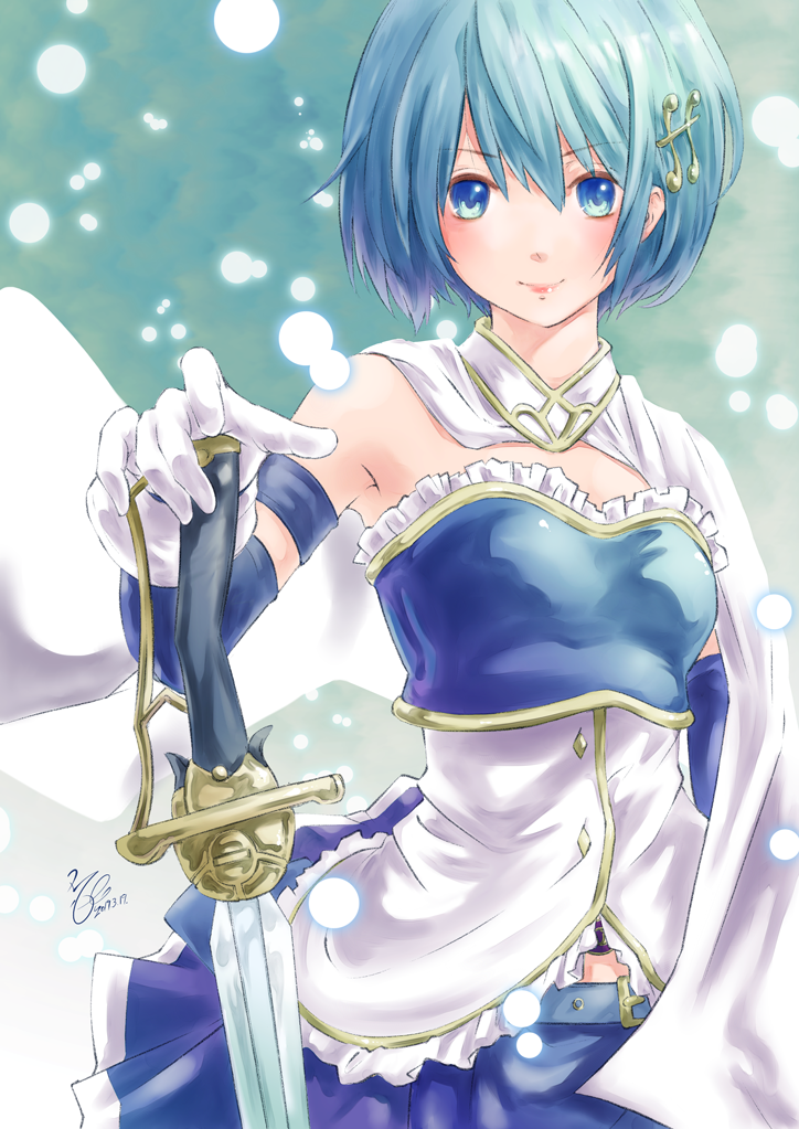 miki sayaka (mahou shoujo madoka magica) drawn by morere