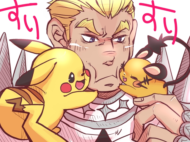pikachu, gamagoori ira, and dedenne (pokemon and 1 more) drawn by 1a2i1y2