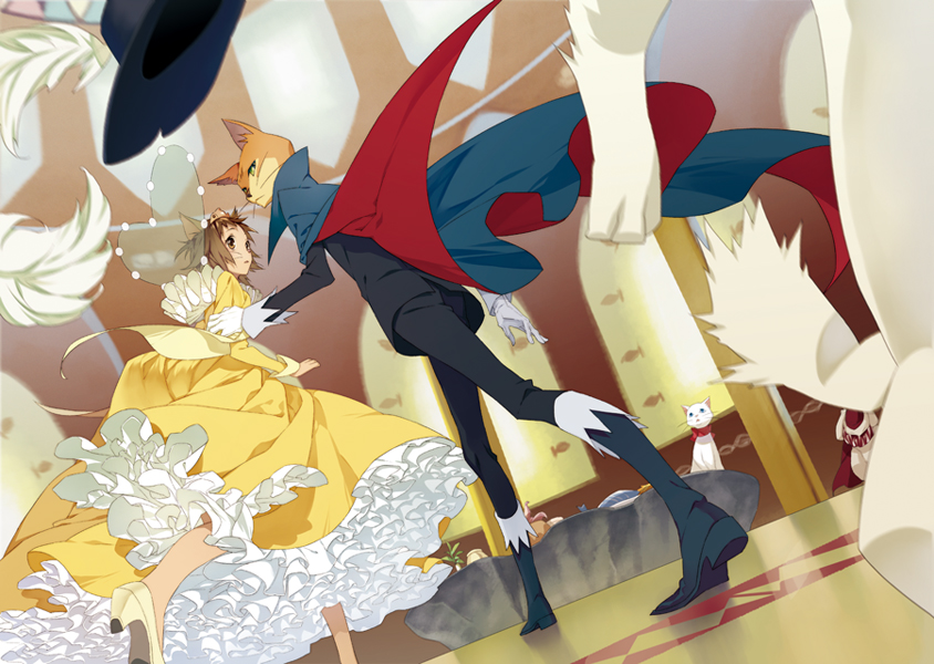 the baron, yoshioka haru, muta, and yuki (studio ghibli and 1 more) drawn by psd_(psdgai)