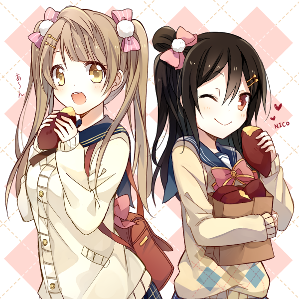 yazawa nico and minami kotori (love live! and 1 more) drawn by yimu