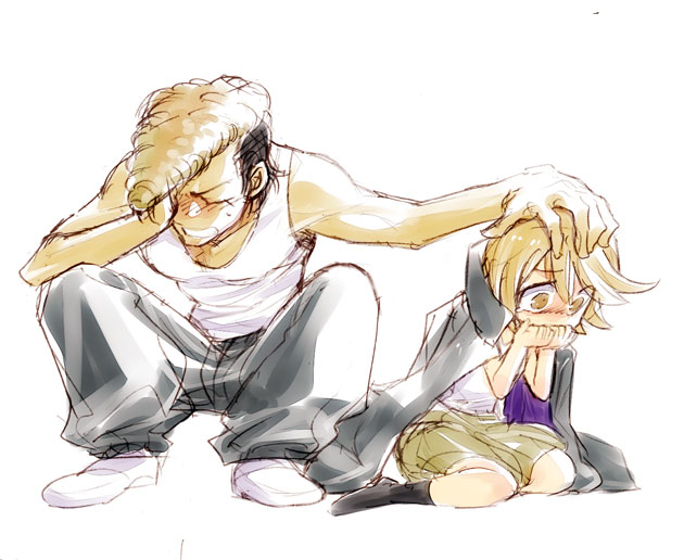 fujisaki chihiro and owada mondo (danganronpa and 1 more) drawn by watarizora_tsubamemaru
