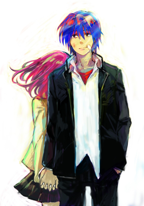 nakamura yuri and hinata hideki (angel beats!) drawn by chiwawa