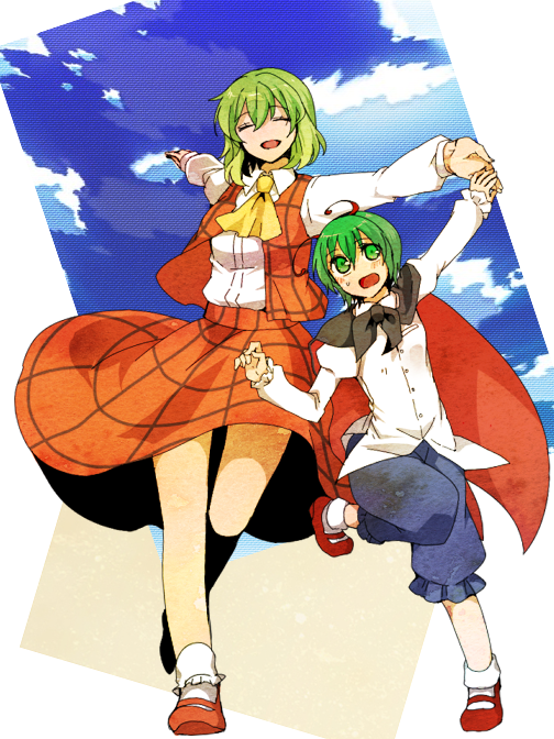kazami yuuka and wriggle nightbug (touhou) drawn by kuroneko_(44yen)