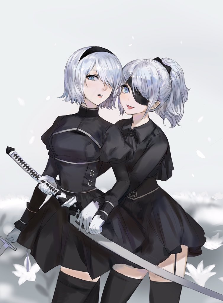 a2 and a4 (nier and 2 more) drawn by shaokao_range