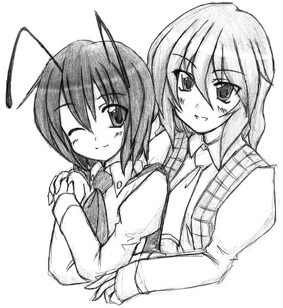 kazami yuuka and wriggle nightbug (touhou) drawn by eku