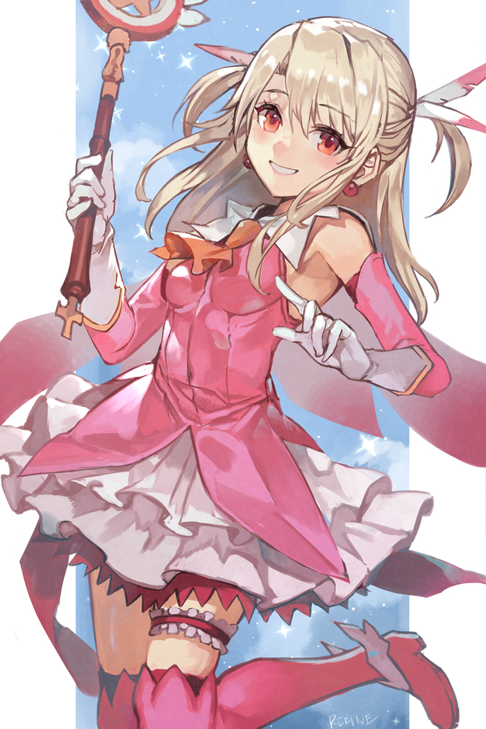 illyasviel von einzbern, prisma illya, and magical ruby (fate and 1 more) drawn by hungry_clicker
