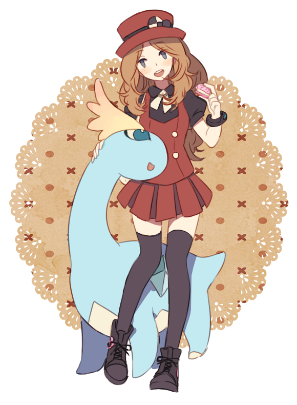 serena and amaura (pokemon and 1 more) drawn by ai-wa