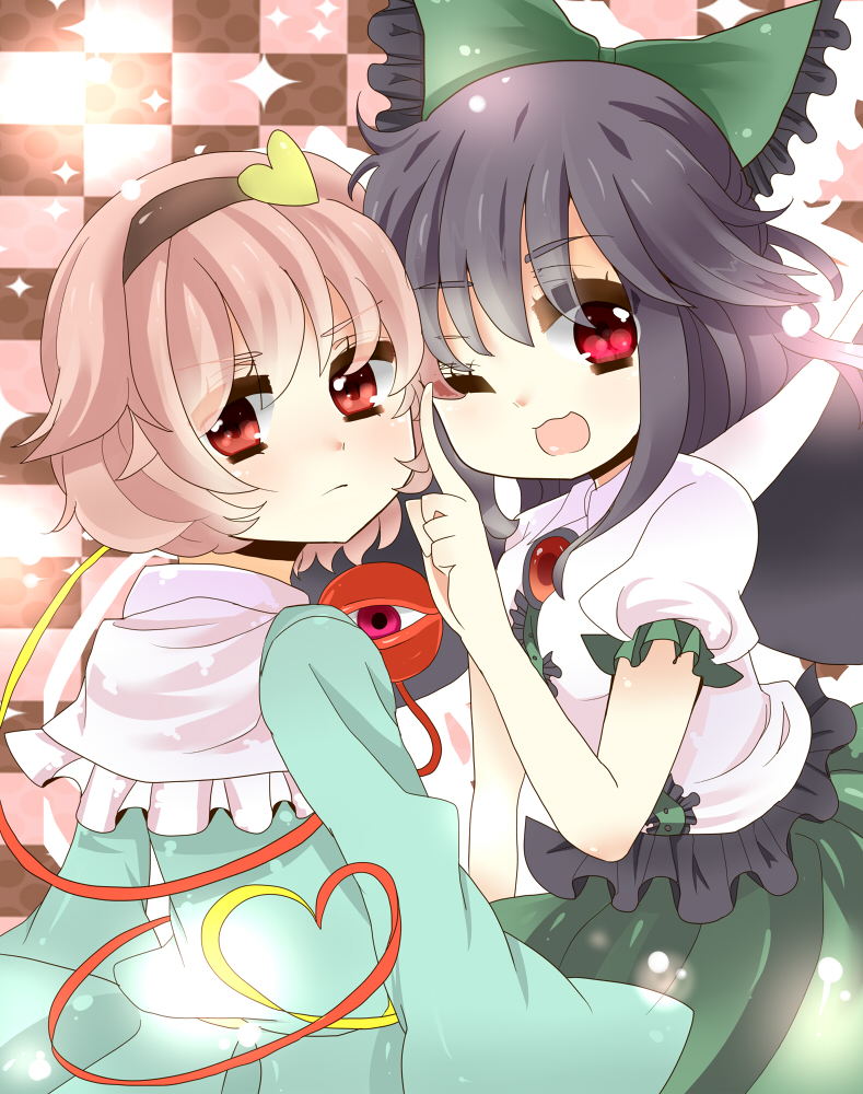 komeiji satori and reiuji utsuho (touhou) drawn by ichimonme_(ichi)