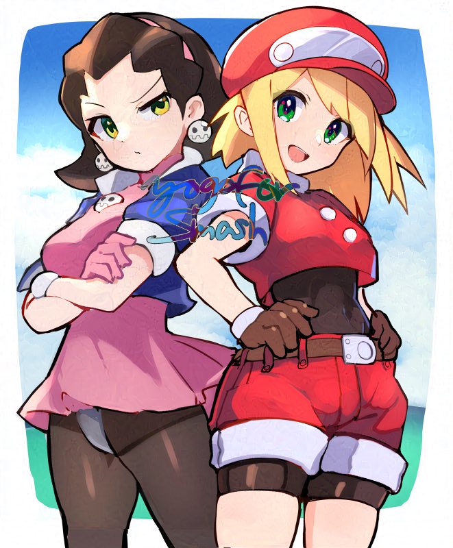 tron bonne and roll caskett (mega man and 1 more) drawn by hirotaka_(hrtk990203)