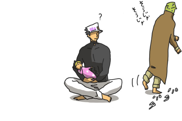 joseph joestar, kujo jotaro, and kujo jolyne (jojo no kimyou na bouken and 2 more) drawn by imoichi