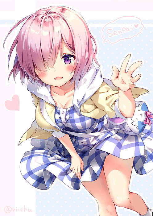 mash kyrielight and fou (fate and 1 more) drawn by riichu