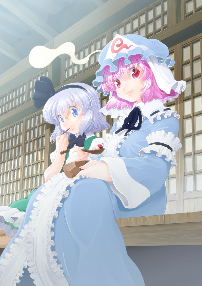 konpaku youmu and saigyouji yuyuko (touhou) drawn by mizuki_hitoshi