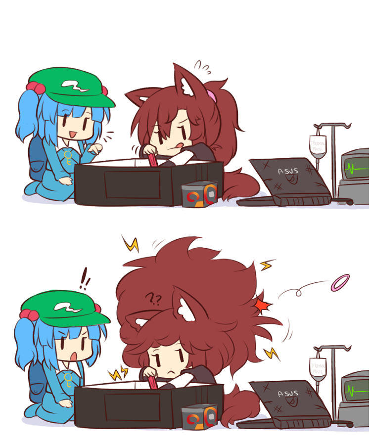 kawashiro nitori and imaizumi kagerou (touhou and 2 more) drawn by wool_(miwol)