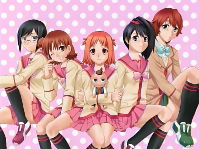 randou rino, izumi kaori, tsunomoto rein, hida sayuri, pucchan, and 1 more (gokujou seitokai)
