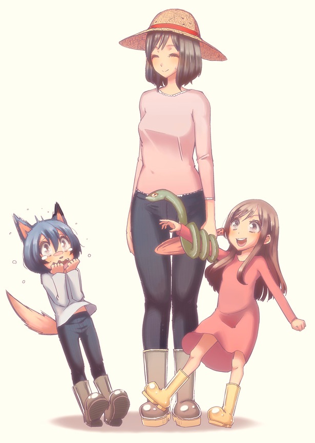 yuki, hana, and ame (ookami kodomo no ame to yuki) drawn by cream_(nipakupa)