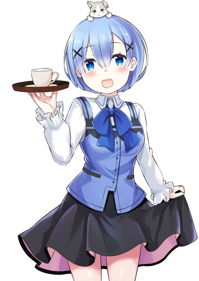rem, kafuu chino, puck, and minase inori (re:zero kara hajimeru isekai seikatsu and 1 more) drawn by s_(hdru2332)