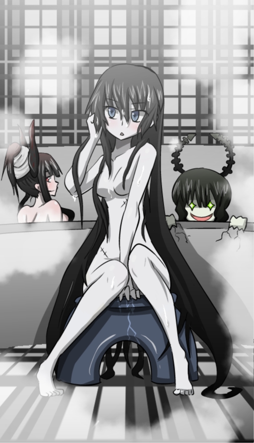 black rock shooter, dead master, and black gold saw (black rock shooter) drawn by maokyu