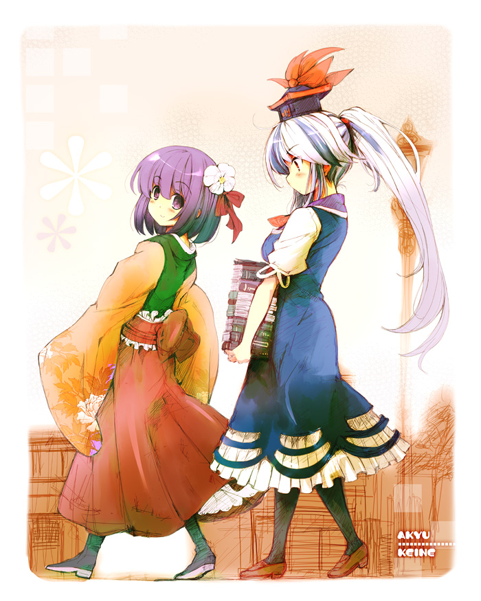 kamishirasawa keine and hieda no akyuu (touhou) drawn by morogami_ryou