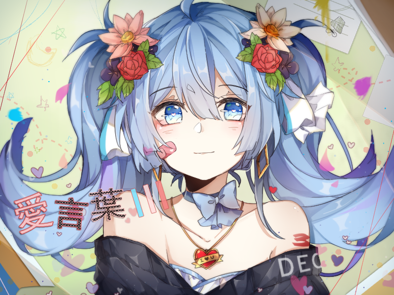 hatsune miku (vocaloid and 1 more) drawn by yumi_(qianching-lee)