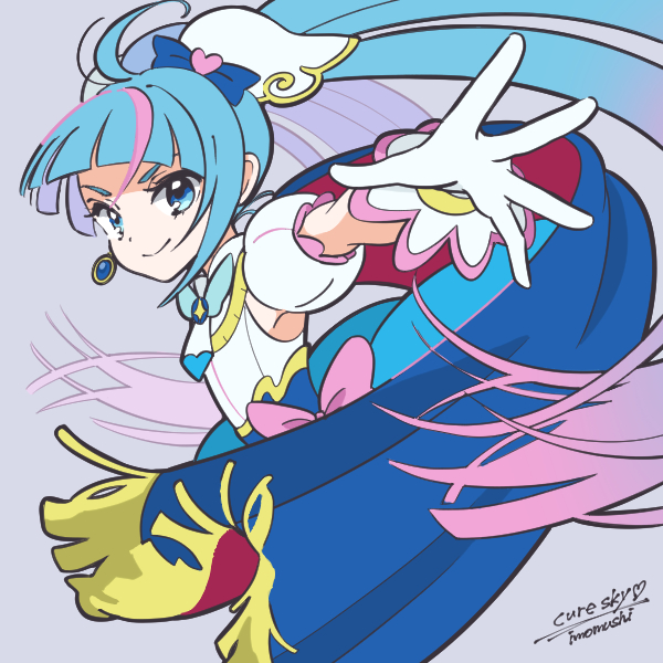 sora harewataru and cure sky (precure and 1 more) drawn by imomushi_96