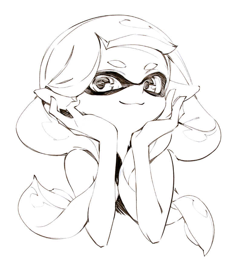inkling player character and inkling girl (splatoon and 1 more) drawn by wadanaka
