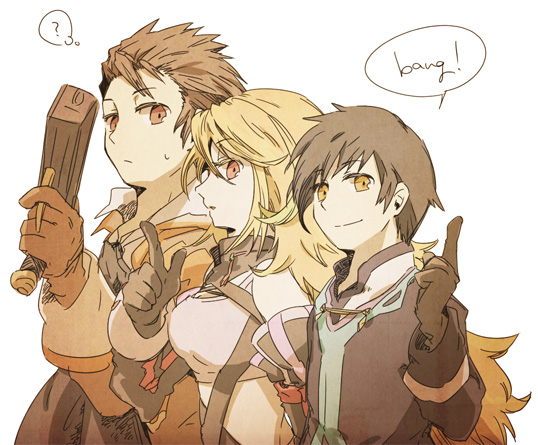 milla maxwell, jude mathis, and alvin (tales of and 1 more) drawn by hacho