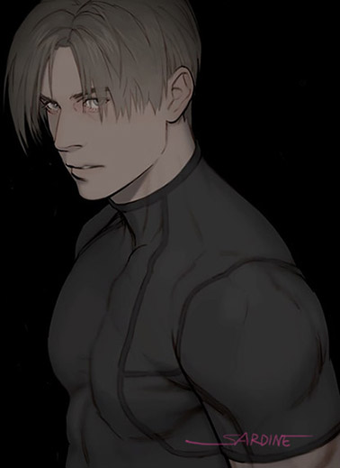 leon s. kennedy (resident evil and 1 more) drawn by sardine_(kjr0313)