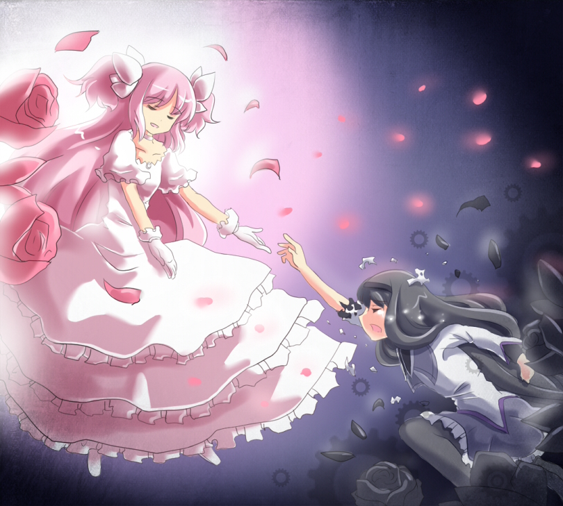 akemi homura, kaname madoka, and ultimate madoka (mahou shoujo madoka magica) drawn by hinghoi