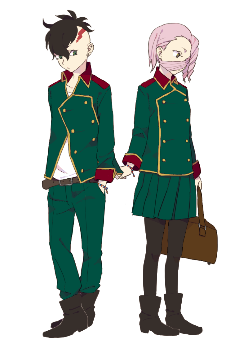 fudou akio and takanashi shinobu (inazuma eleven) drawn by momo_(simio)