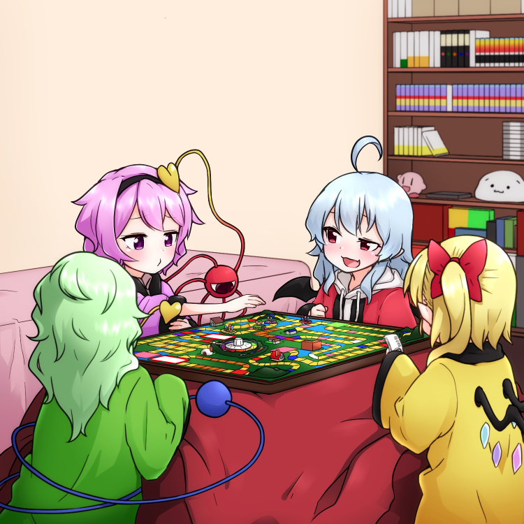remilia scarlet, flandre scarlet, komeiji koishi, komeiji satori, kirby, and 1 more (touhou and 3 more) drawn by kameyan