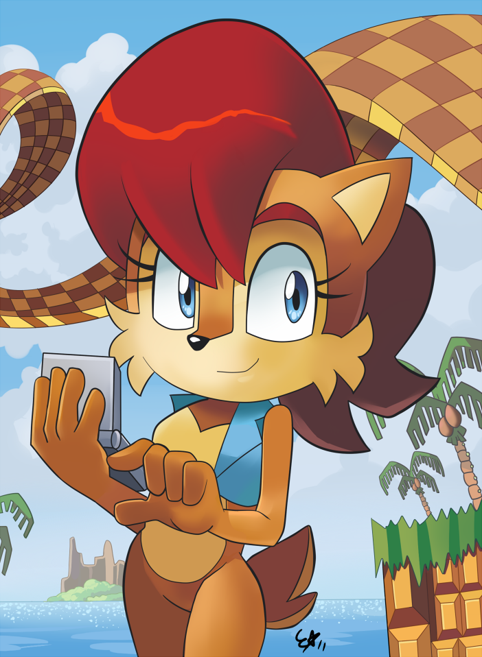 sally acorn and nicole (sonic and 1 more) drawn by isakysaku